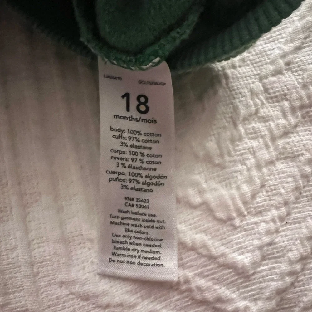 Carter’s Crewneck Sweatshirt Toddler 18 months‎ Dinosaurs Green GUC